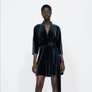 Zara Green Velvet dress
